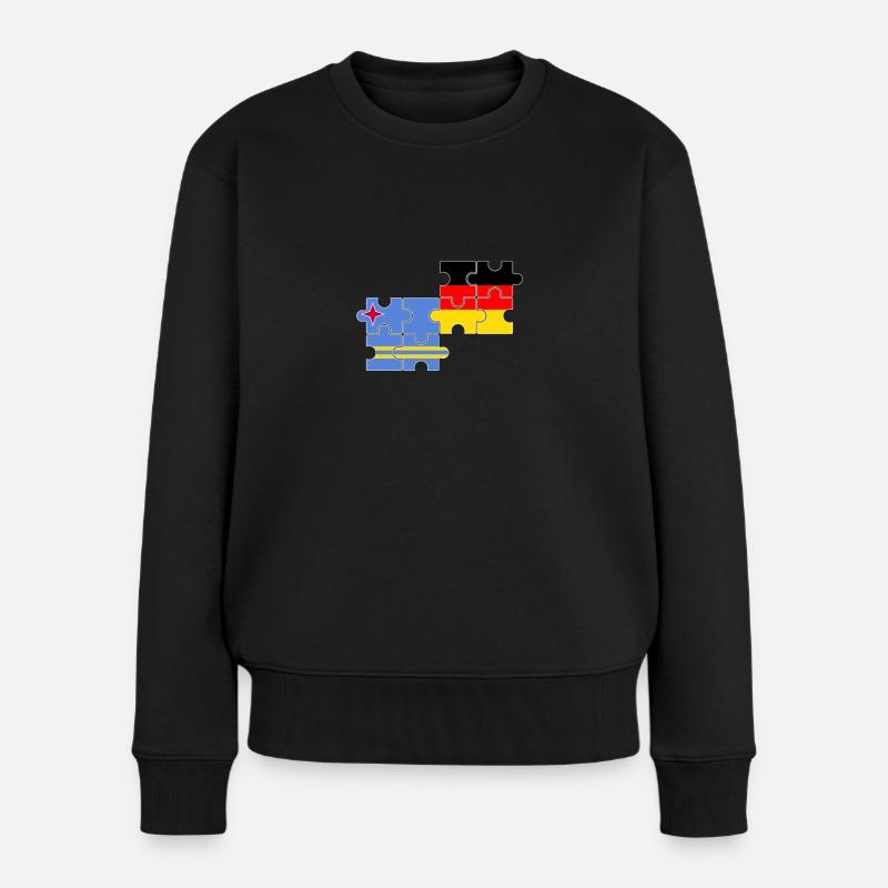 Aruba Deutschland Flagge Deutsch Arubaner - Frauen Premium Bio Pullover - Schwarz