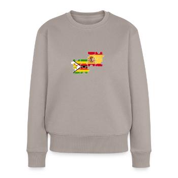 Zimbabwe Espagne Vintage drapeau espagnol zimbabwéen - Pull Premium bio Femme - taupe - Devant - Julia (174cm)