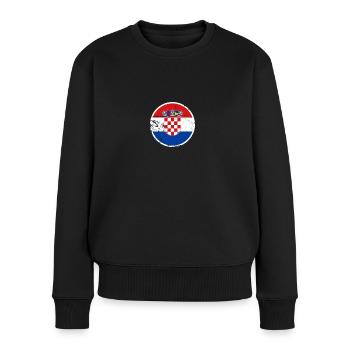 Croatie Vintage Croatie Croatie Drapeau Croatie - Pull Premium bio Femme - noir - Devant - Julia (174cm)