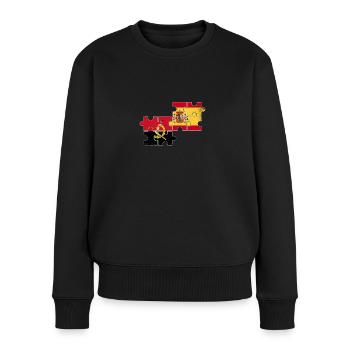 Angola Espagne Vintage drapeau espagnol angolais - Pull Premium bio Femme - noir - Devant - Julia (174cm)