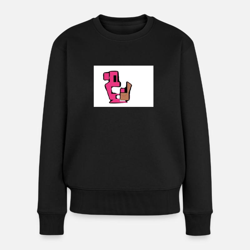 Essen-Monster - Frauen Premium Bio Pullover - Schwarz