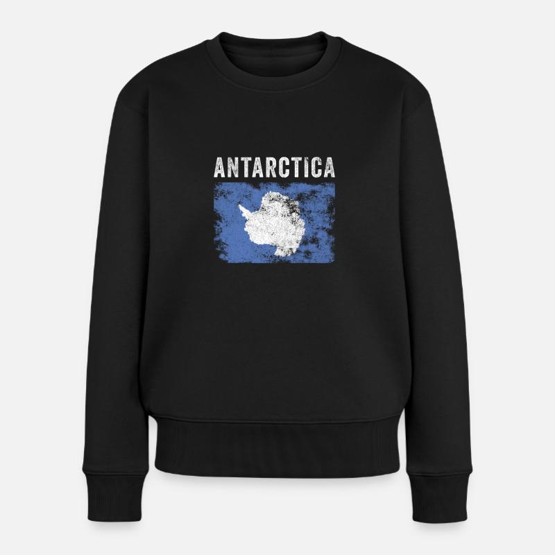 Antarktis-Flagge Vintage - Flagge der Antarktis - Frauen Premium Bio Pullover - Schwarz