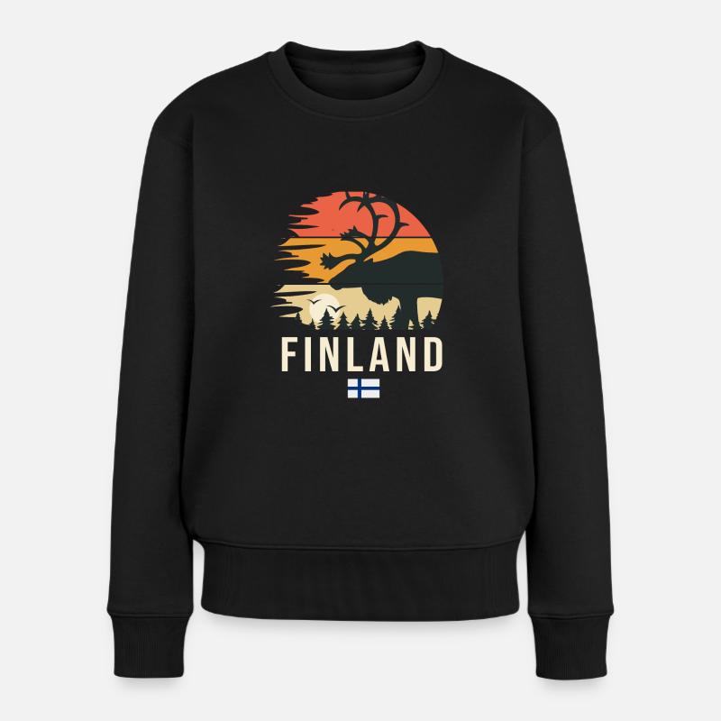 Finnland Finnland Cooles Geschenk - Frauen Premium Bio Pullover - Schwarz