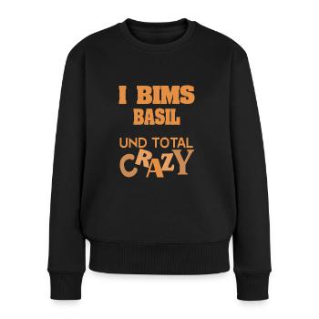 Geschenk für Basil - Frauen Premium Bio Pullover - Schwarz - Vorne - Julia (174cm)