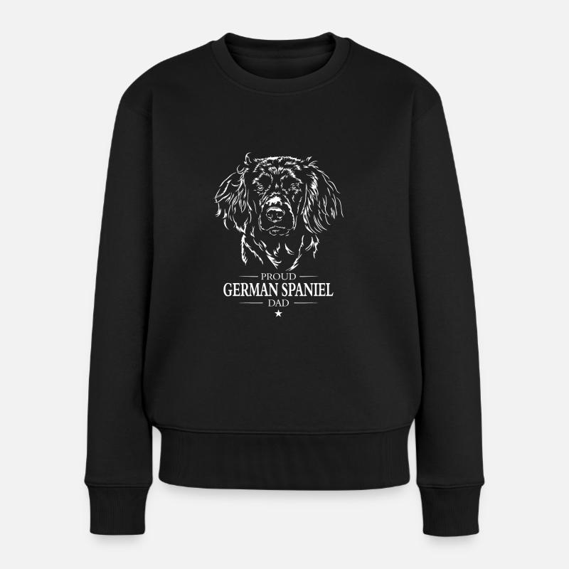German Spaniel Dad Hunde Hund Wachtelhund Wilsigns - Frauen Premium Bio Pullover - Schwarz