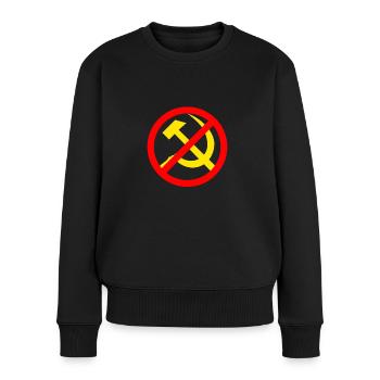 Anti Kommunismus, anti Sozialismus - Frauen Premium Bio Pullover - Schwarz - Vorne - Julia (174cm)