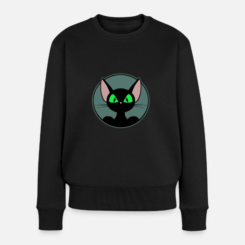 chat cool, chat mignon, autocollant, chemise, t-shirt - Pull Premium bio Femme - noir