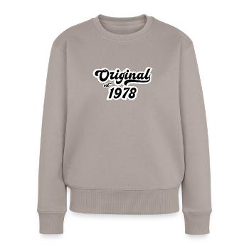 1978 Anniversaire - Pull Premium bio Femme - taupe - Devant - Julia (174cm)