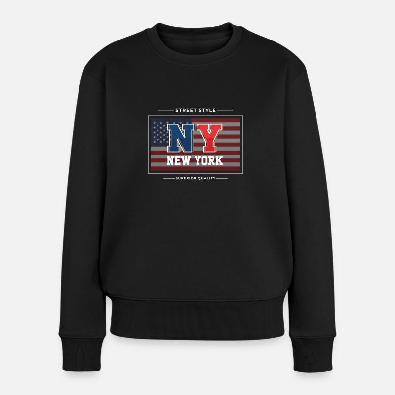 New York - Frauen Premium Bio Pullover - Schwarz