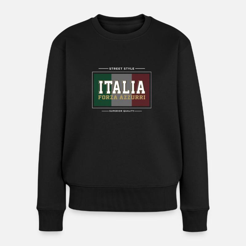 Italien - Frauen Premium Bio Pullover - Schwarz