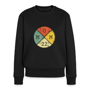 Mama 2022 Vintage Zukünftige Mutter Mom - Frauen Premium Bio Pullover - Schwarz - Vorne - Julia (174cm)