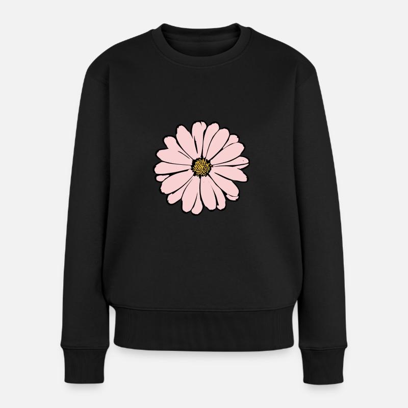 Blume rosa pinke Blume Blumen pink rosa Blumen - Frauen Premium Bio Pullover - Schwarz