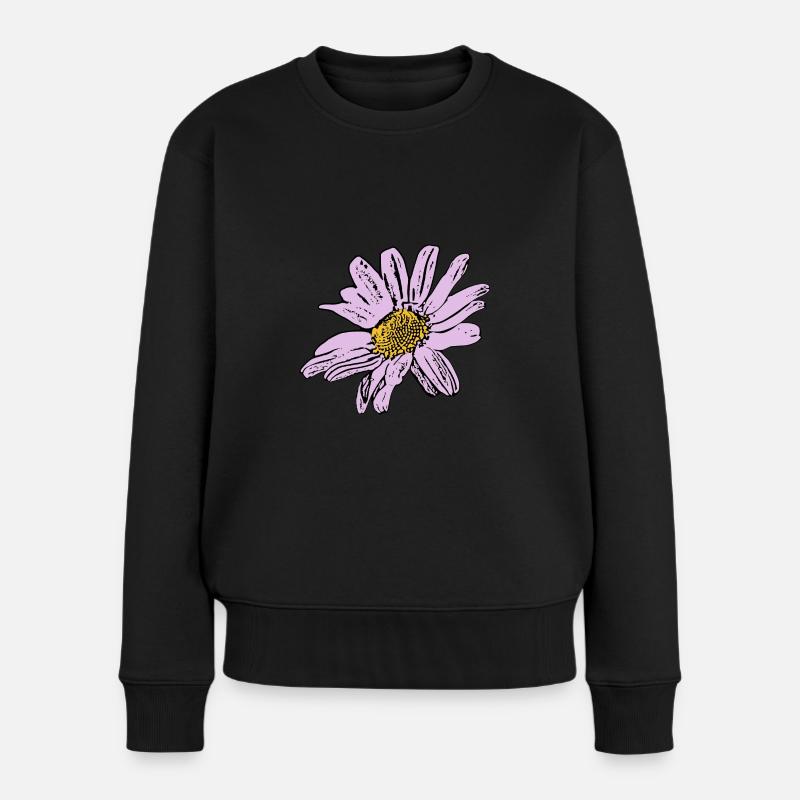 Blume pastell Blume Blumen pastell Blumen flieder - Frauen Premium Bio Pullover - Schwarz