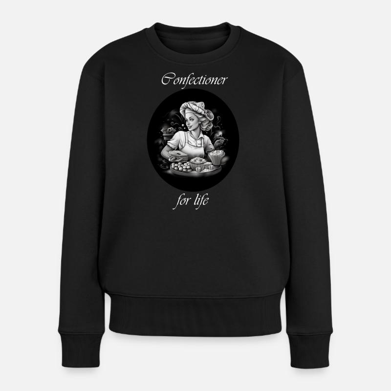 Confectioner for life weiß - Frauen Premium Bio Pullover - Schwarz