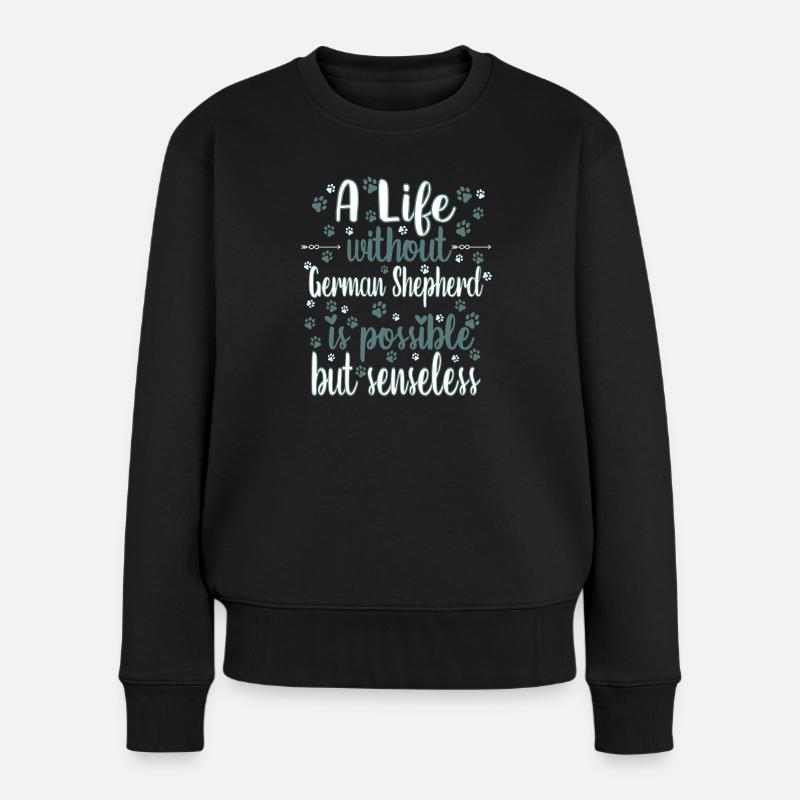 Hund Leben Liebe Hunderasse Schäferhund - Frauen Premium Bio Pullover - Schwarz