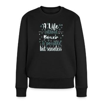 Leben Liebe Hunderasse Boxer Hund - Frauen Premium Bio Pullover - Schwarz - Vorne - Julia (174cm)
