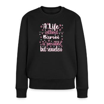 Leben Liebe Hunderasse Barsoi Hund - Frauen Premium Bio Pullover - Schwarz - Vorne - Julia (174cm)