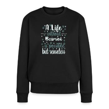 Leben Liebe Hunderasse Saluki Hund - Frauen Premium Bio Pullover - Schwarz - Vorne - Julia (174cm)