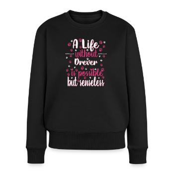 Hund Leben Liebe Hunderasse Drever - Frauen Premium Bio Pullover - Schwarz - Vorne - Julia (174cm)