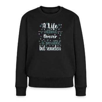 Hund Leben Liebe Hunderasse Drever - Frauen Premium Bio Pullover - Schwarz - Vorne - Julia (174cm)