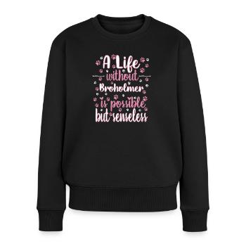 Hund Leben Liebe Hunderasse Broholmer - Frauen Premium Bio Pullover - Schwarz - Vorne - Julia (174cm)