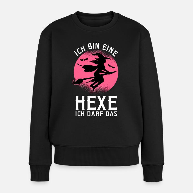 Ich Bin Eine Hexe Ich Darf Das - Frauen Premium Bio Pullover - Schwarz