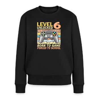 6. Geburtstag Gamer Videospiele - Frauen Premium Bio Pullover - Schwarz - Vorne - Julia (174cm)