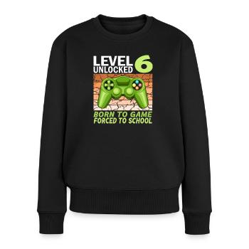 6. Geburtstag Gamer Videospiele - Frauen Premium Bio Pullover - Schwarz - Vorne - Julia (174cm)