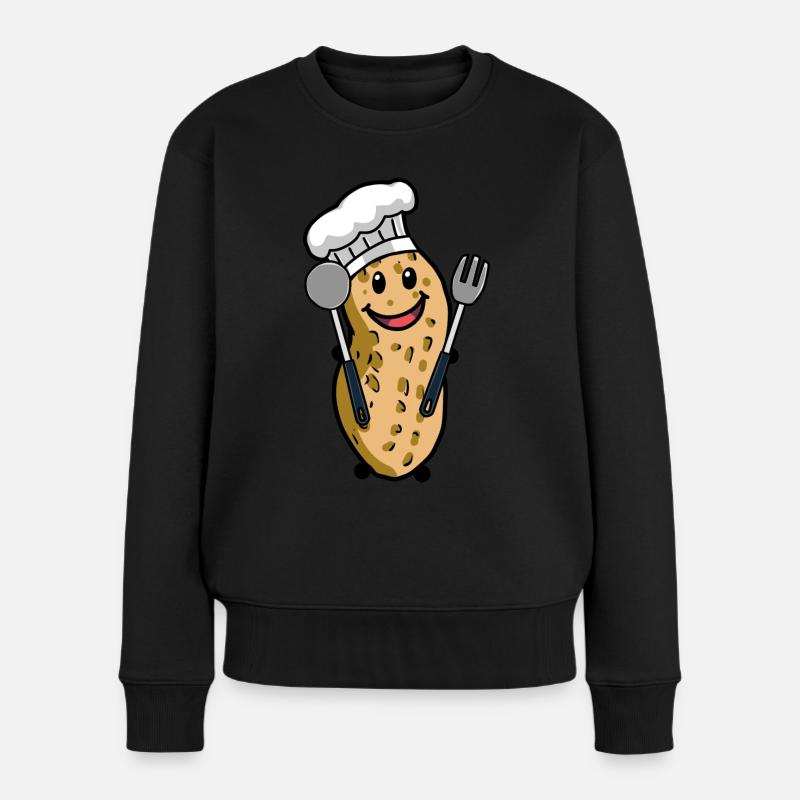 Koch Erdnuss Gourmet Kochkunst Hobbykoch Nuss - Frauen Premium Bio Pullover - Schwarz