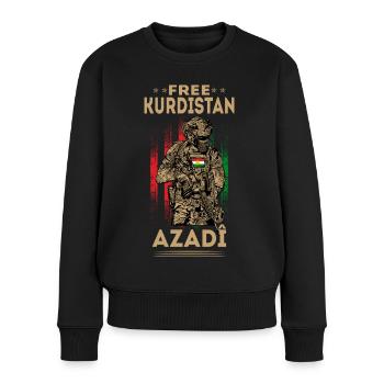 Kurdistan Flagge Bakur Bashur Rojava Rojhlt Newroz - Frauen Premium Bio Pullover - Schwarz - Vorne - Julia (174cm)