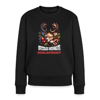 Offizielles Weihnachts Schlafshirt Rentier - Frauen Premium Bio Pullover - Schwarz - Vorne - Julia (174cm)