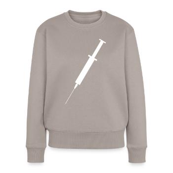 Spritze - Frauen Premium Bio Pullover - Taupe - Vorne - Julia (174cm)