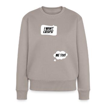 Pregnancy announcement pregnant baby bump - Frauen Premium Bio Pullover - Taupe - Vorne - Julia (174cm)