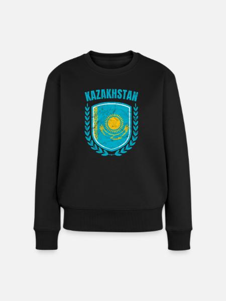 Kasachstan - Frauen Premium Bio Pullover - Schwarz