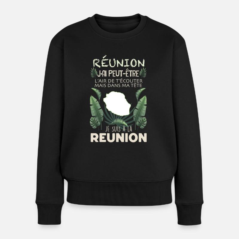 La Réunion - Pull Premium bio Femme - noir