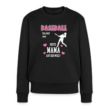 Baseball Beste Mama Mutter Muttertag Geburtstag - Frauen Premium Bio Pullover - Schwarz - Vorne - Julia (174cm)