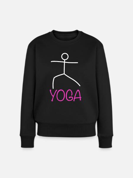 Yoga Figur - Frauen Premium Bio Pullover - Schwarz