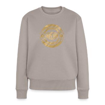 Carpe Diem - Pull Premium bio Femme - taupe - Devant - Julia (174cm)