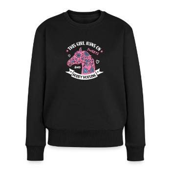 Steckenpferde Pferdekopf Hobbyhorsing Hobby Horse - Frauen Premium Bio Pullover - Schwarz - Vorne - Julia (174cm)