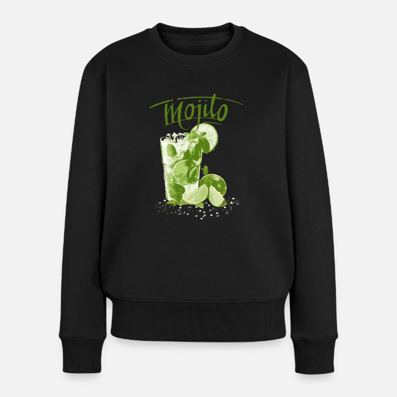 MOJITO - Frauen Premium Bio Pullover - Schwarz