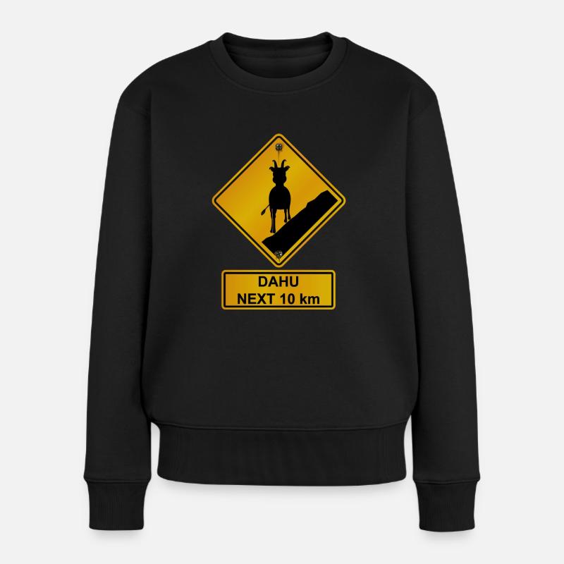 Danger roadsign traversee de dahu 2 - Pull Premium bio Femme - noir