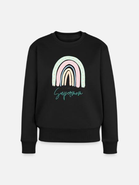 I Am A Supermom - Frauen Premium Bio Pullover - Schwarz