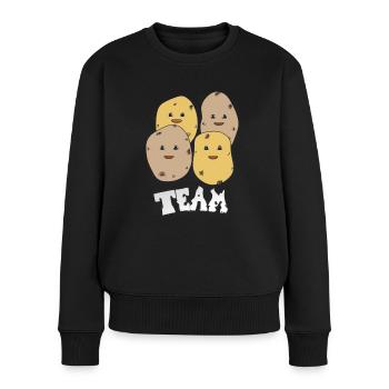 Kartoffel Team Comic Style - Frauen Premium Bio Pullover - Schwarz - Vorne - Julia (174cm)