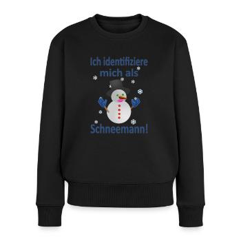 Schneemann Identität - Vers.2 - Frauen Premium Bio Pullover - Schwarz - Vorne - Julia (174cm)