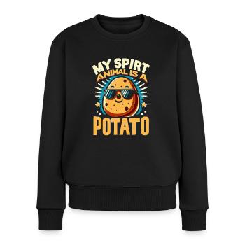 Potato with sunglasses Spirit Animal - Women's Premium Organic Jumper - black - Front - Julia (174cm)