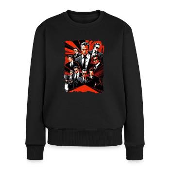 Cartoon-Gangster - Frauen Premium Bio Pullover - Schwarz - Vorne - Julia (174cm)