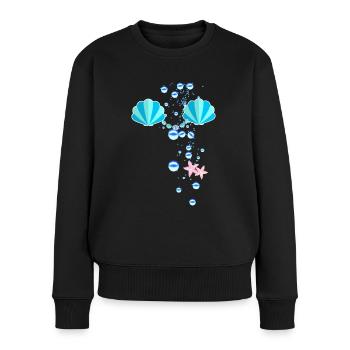 Sirène, Costume, Coquillages, Carnaval - Pull Premium bio Femme - noir - Devant - Julia (174cm)