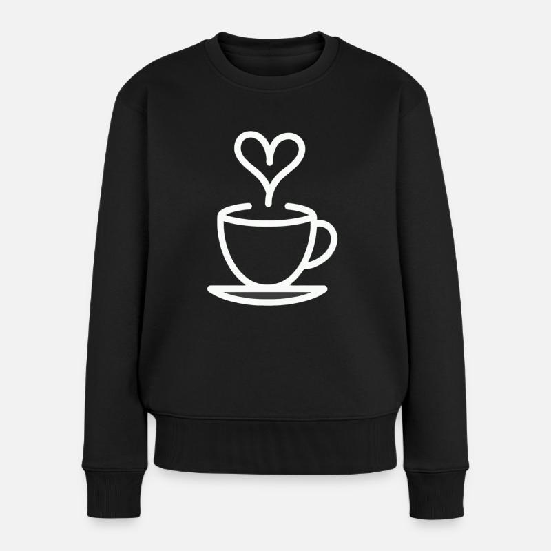 Kaffetasse, Teetasse, Baristaliebe - Frauen Premium Bio Pullover - Schwarz