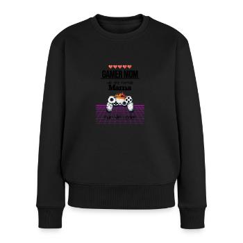 Meilleur cadeau de fête des mères maman Gamer Mom - Pull Premium bio Femme - noir - Devant - Julia (174cm)