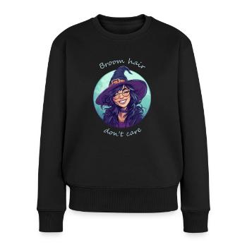 Les poils du balai s’en moquent - Pull Premium bio Femme - noir - Devant - Julia (174cm)